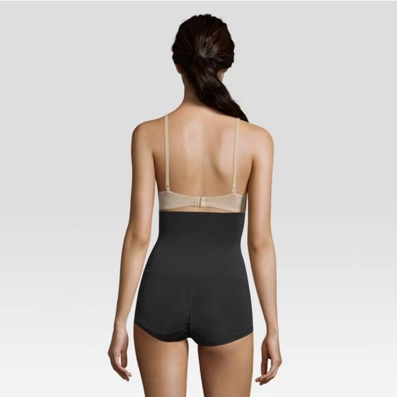 Maidenform Self Expressions Tame Your Tummy High Waist Boy Shorts SE0701Black M - Picture 4 of 5